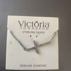 Victoria Townsend Sterling Silver Diamond Cross Necklace